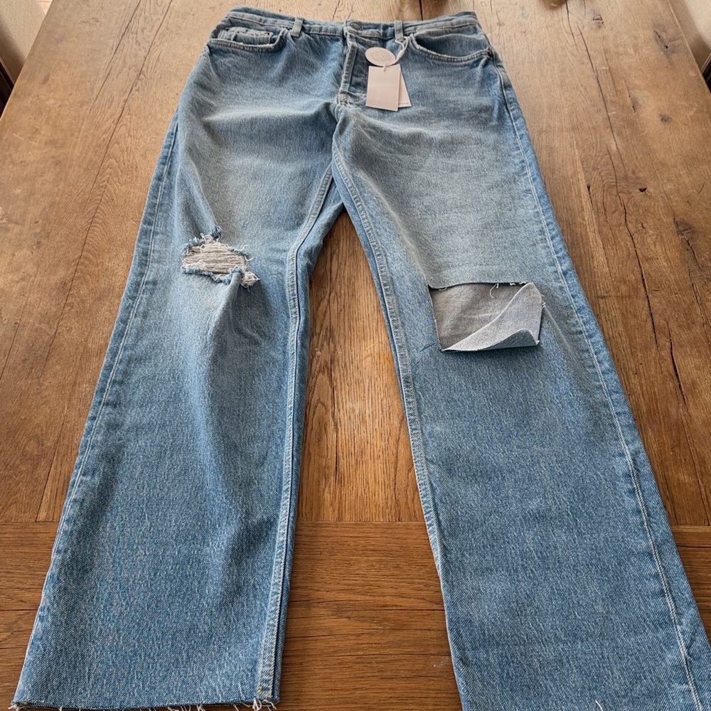 RAILS Topanga Straight Faded Blue Jeans Destroy in Faded Blue Size 28 - Picture 2 of 9